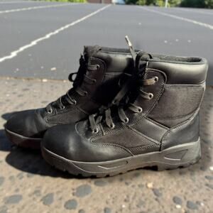 Size 12 RESPONSE GEAR Patrolman Black Leather Steel Toe Work Boots  Minimal Wear